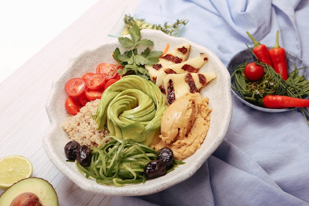 Fresh salad plate with mixed greens