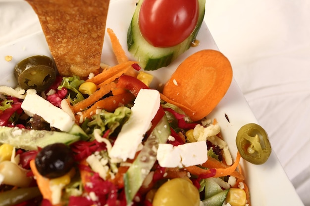 Fresh salad plate with mixed greens