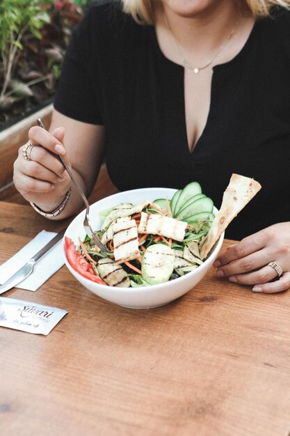 Fresh salad plate with mixed greens