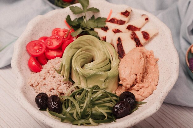 Fresh salad plate with mixed greens