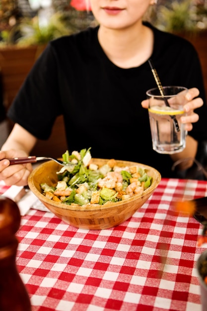 Fresh salad plate with mixed greens