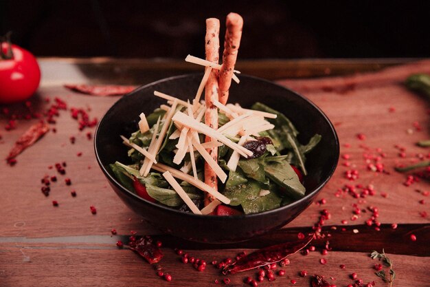 Fresh salad plate with mixed greens