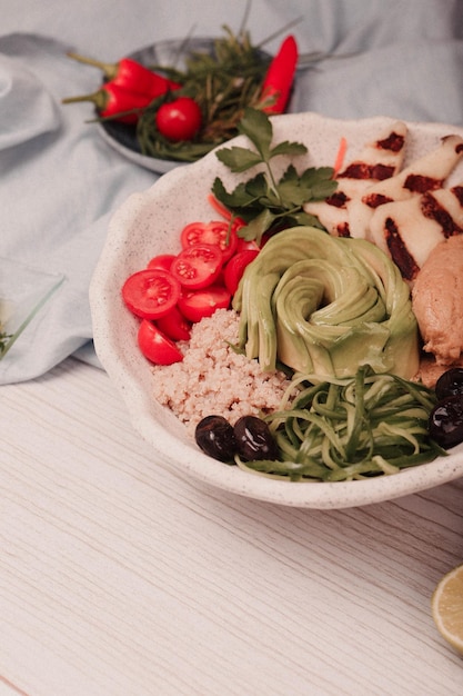 Fresh salad plate with mixed greens