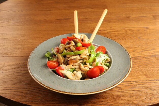 Fresh salad plate with mixed greens