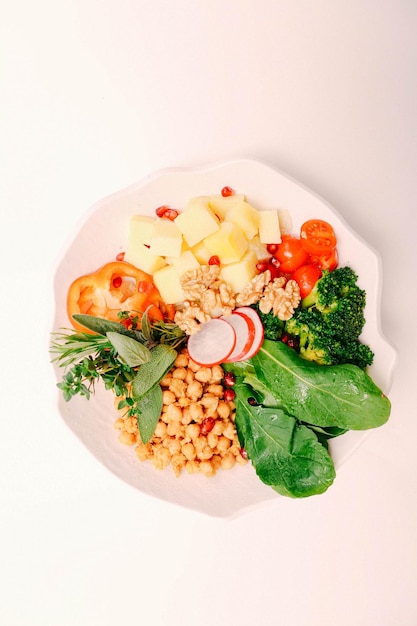 Fresh salad plate with mixed greens