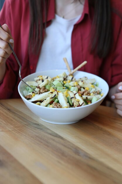 Fresh salad plate with mixed greens