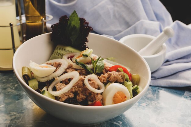 Fresh salad plate with mixed greens