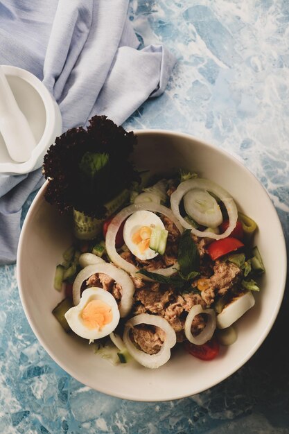 Fresh salad plate with mixed greens