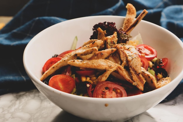 Fresh salad plate with mixed greens