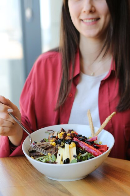 Fresh salad plate with mixed greens