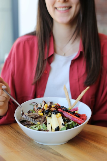 Fresh salad plate with mixed greens