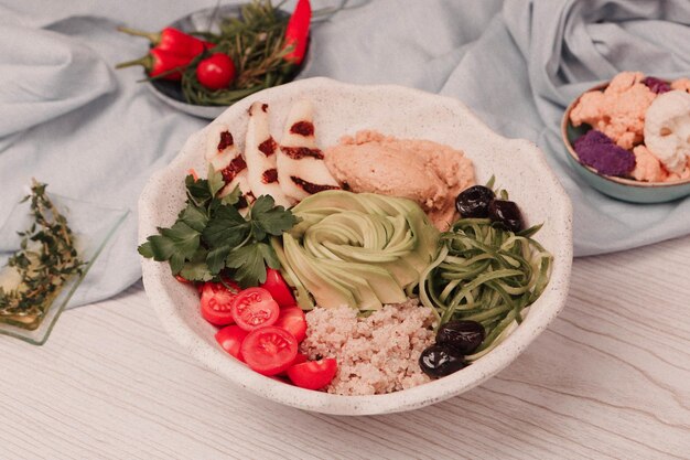 Fresh salad plate with mixed greens