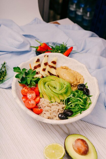 Fresh salad plate with mixed greens