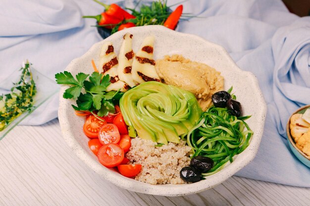 Fresh salad plate with mixed greens