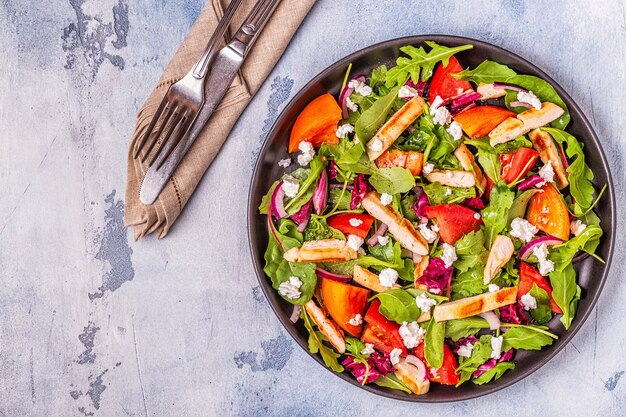 Fresh salad with chicken breast