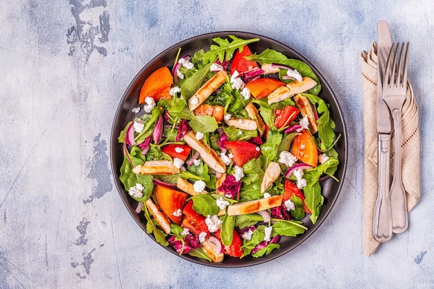 Fresh salad with chicken breast