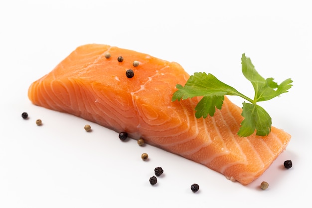 Fresh Salmon raw sashimi isolated