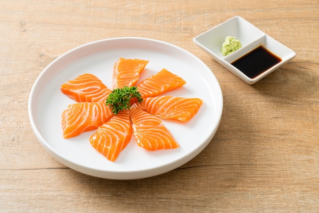 Fresh Salmon Raw Sashimi - Japanese food style