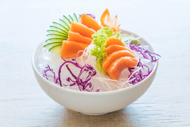 fresh salmon sashimi