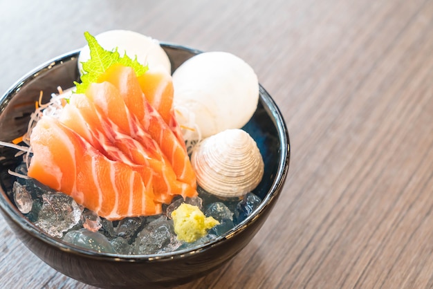 fresh salmon sashimi 