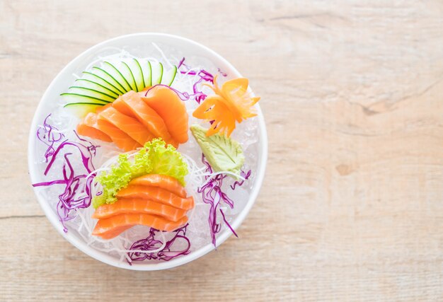 fresh salmon sashimi