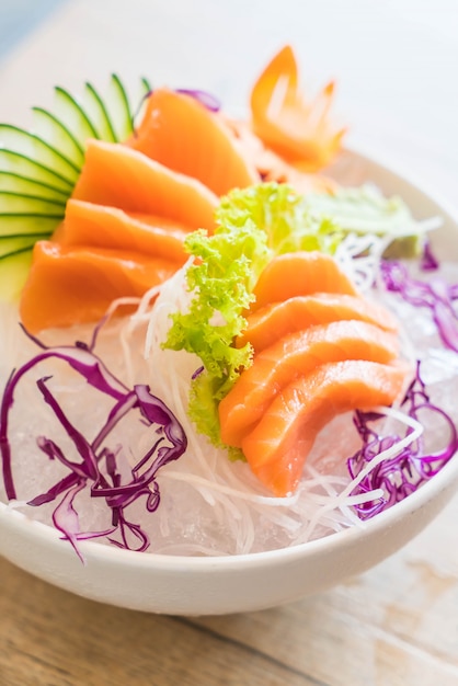 fresh salmon sashimi