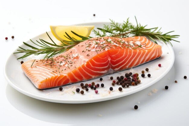 Fresh Salmon Steak with Rosemary and Pepper