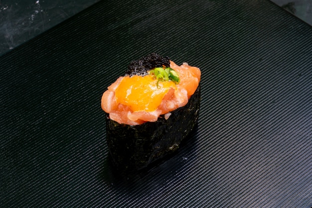 fresh salmon sushi