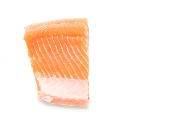 fresh salmon on white
