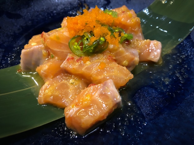 Fresh Salmon with spicy sauce  