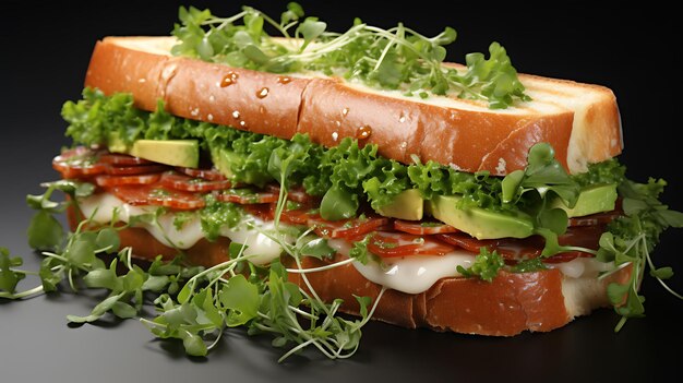 Fresh sandwich on a white background