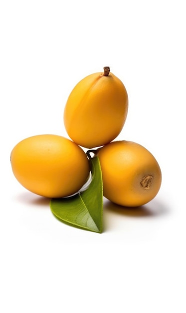 Fresh sapota fruit flying in isolated white background studio shot