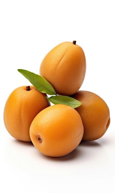 Fresh sapota fruit flying in isolated white background studio shot