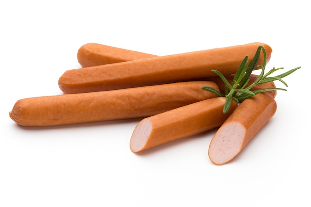 Fresh sausage isolated over white 