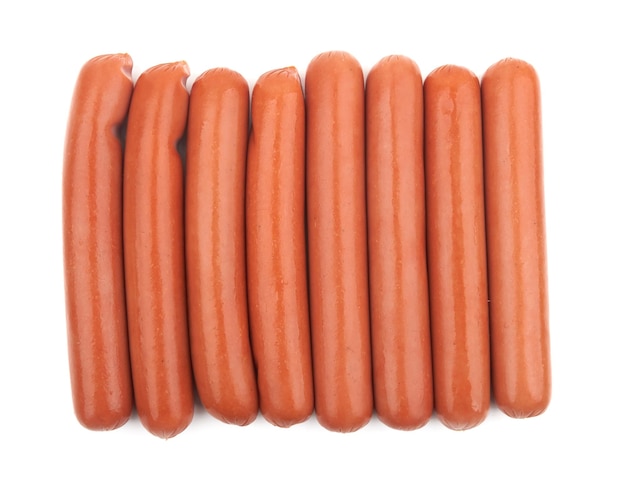 Photo fresh sausages isolated