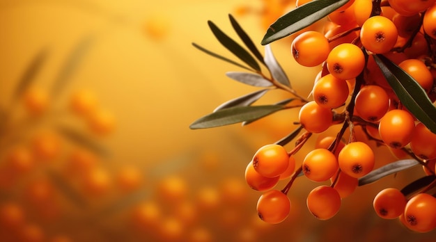 Fresh seabuckthorn berry background