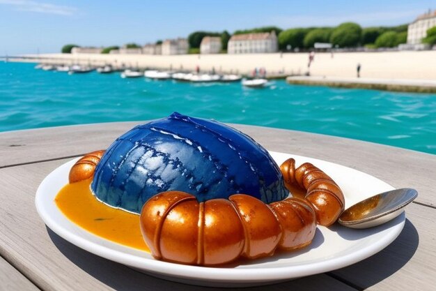 Foto crab di frutti di mare freschi su legno cucino al vapore nel ristorante blue swimming