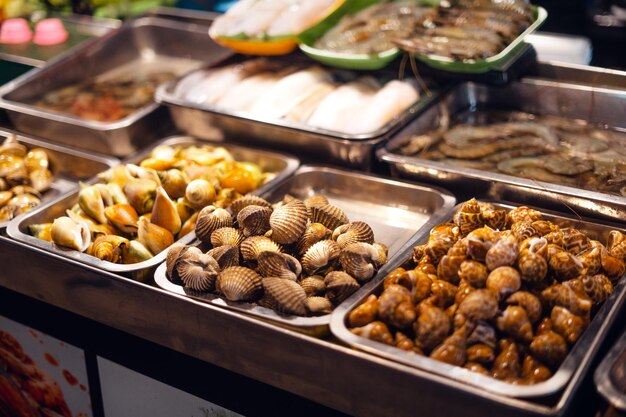 Fresh seafood at the street market