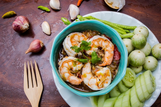 Fresh Shrimp Chili Paste on dinner