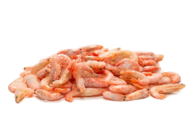 Fresh shrimps in ice.