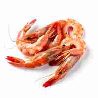 Photo fresh shrimps isolated on white background seafood delight