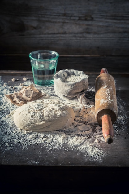 Fresh and simple dough for baking tasty bread