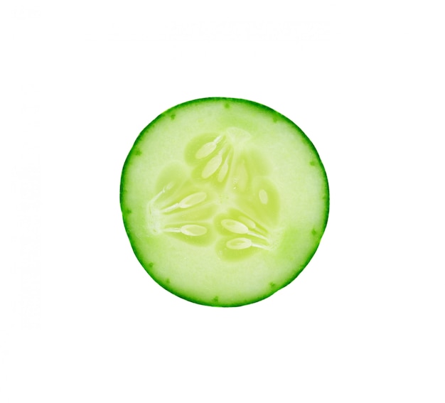 Fresh slice cucumber on white background