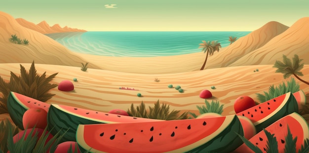 Fresh Slice of Summer Digital Art Picture of Watermelon