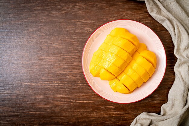 Photo fresh sliced mango