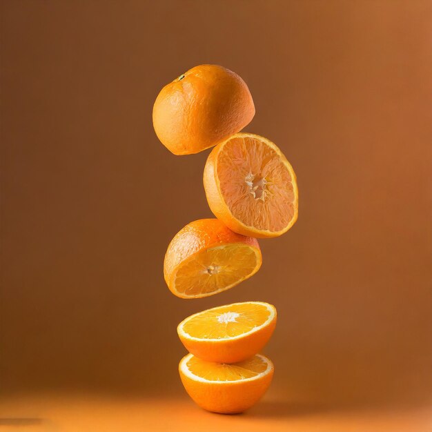 Fresh Sliced and Orange juicy ripe on white background