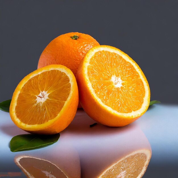 Fresh Sliced and Orange juicy ripe on white background