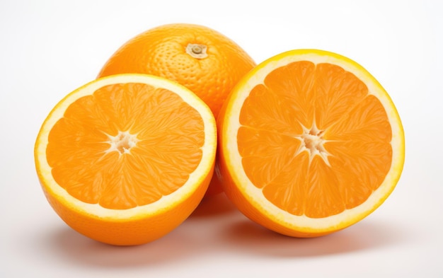 Fresh sliced oranges isolated on white background