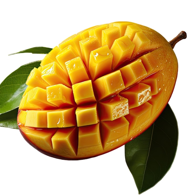 Fresh sliced organic mango as package design element