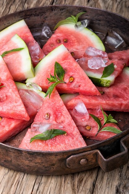 Fresh sliced watermelon